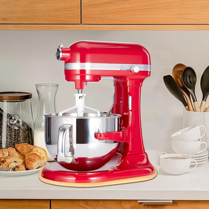 Mixer Sliding Slider Compatible with KitchenAid Bowl Lift Mixer - Bamboo Kitchen Countertop Storage Mover Sliding Caddy Moving Tray for Kitchen Aid 5-8 Qt Stand Mixer, Professional 600 Stand Mixer