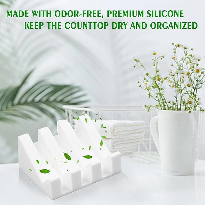 Self Draining Soap Dish,Silicone Suction Cup Soap Holder, Bathroom Soap Dish for Bar Soap,Can Extend Soap Life,Bathroom, Bath Tub, Kitchen Sink (2, White)