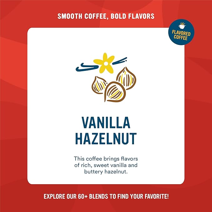 Cameron's Coffee Roasted Whole Bean Coffee, Flavored, Vanilla Hazelnut, 4 Pound