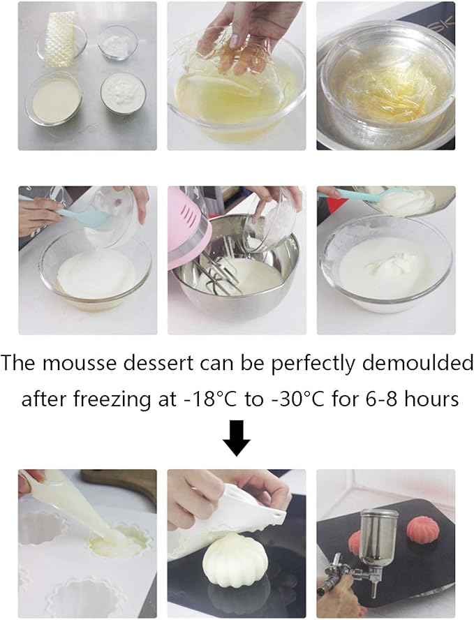 OCPO KITCHEN Easter Egg Silicone Mold for Baking Chocolate Easter Eggs, Mousse Cake, Jello, CheeseCake, Ice Cream, Dessert, Cake Decoration Mold (8-Cavity)