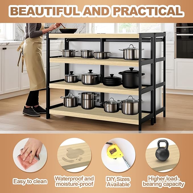 5 Pcs Wire Rack Covers 24x16x2.5 inch PVC Pantry Shelf Cover 0.31 inch Thick Removable Closet Wire Rack Shelf Covers,Decoration Kitchen Bathroom Office Shelving (Wood Color,24x16x2.5inch)