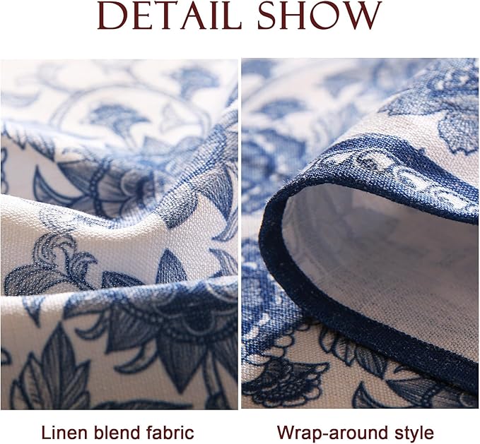 patdrea Designer Vintage Blue Rectangle Tablecloth,Linen Anti-Wrinkle Paisley Pattern Farmhouse Table Cloth,Decor Table Cover Cloth for Kitchen Dining,Christmas,Thanksgiving,63"x87"-Lantang a