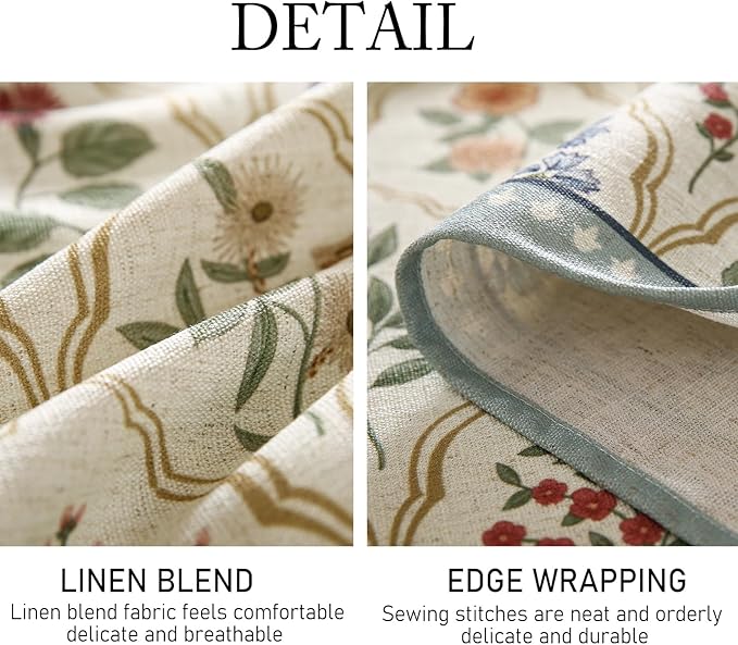 ISAENNE Designer Linen Square Tablecloth,Western Colorful Floral Indoor Table Cloth,Fall Wrinkle Resistant Decor Tablecloths for Dining Thanksgiving Kitchen Christmas,67"*67"-Serenity B