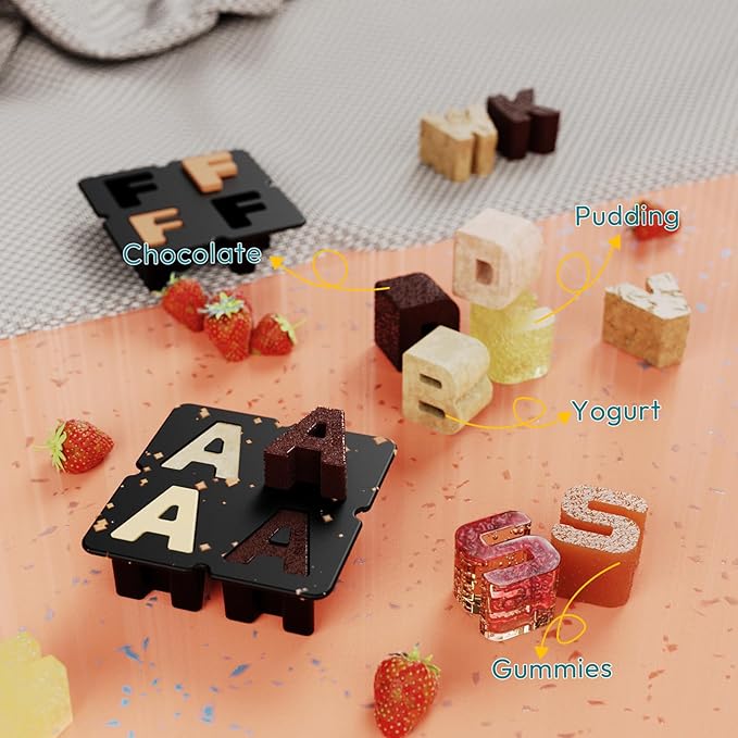 Customized Letter P Ice Cube Mold -Letter Silicone Ice Mold for Custom Ice Cube Mold and Baking Chocolate and Crafting Letter Molds, Ice Cube Molds for Cocktails & Whiskey with Custom Letters