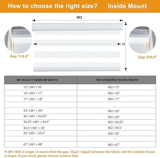 Persilux Cordless Zebra Blinds for Windows Free-Stop Window Blinds (34" W X 64" H, White) Dual Layer Light Control for Day and Night, Light Filtering Sheer Shades for Home, Bedroom, Easy to Install