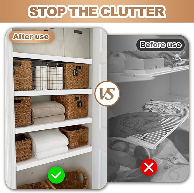 5 Pcs Wire Rack Covers 33x16x2.5 inch PVC Pantry Shelf Cover 0.31 inch Thick Removable Closet Wire Rack Shelf Covers,Decoration Kitchen Bathroom Office Shelving (Light Luxury White,33x16x2.5inch)