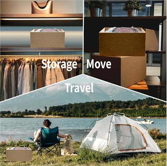 7 Pack Jumbo Space Saver Vacuum Storage Bags for Clothing Travel, Vacuum Seal Compression Bags for Clothes, Packing, Luggage, Blankets, Comforters and Pillows, Hand Pump Included
