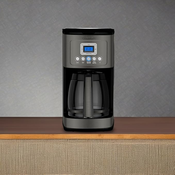 Cuisinart 14-Cup Coffee Maker, Programmable PerfecTemp Glass Carafe Coffee Machine with 1-4 Cup Setting, Brew Strength Control and Brew Pause, Stainless Steel, DCC-3200BKSNAS, Black