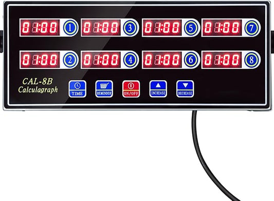 Commercial 8 Channel Kitchen Timer Digital Restaurant Timers Professional Loud Alarm Cooking Reminder for Food Truck Fryer Bakery Pizza Coffee Heavy Duty