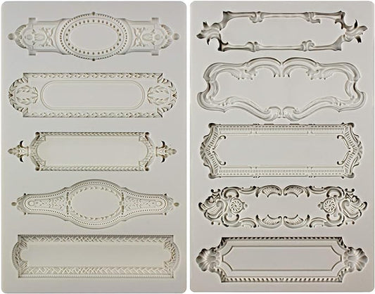 Baroque Style Silicone Molds 2-count Plaque and Object Labels