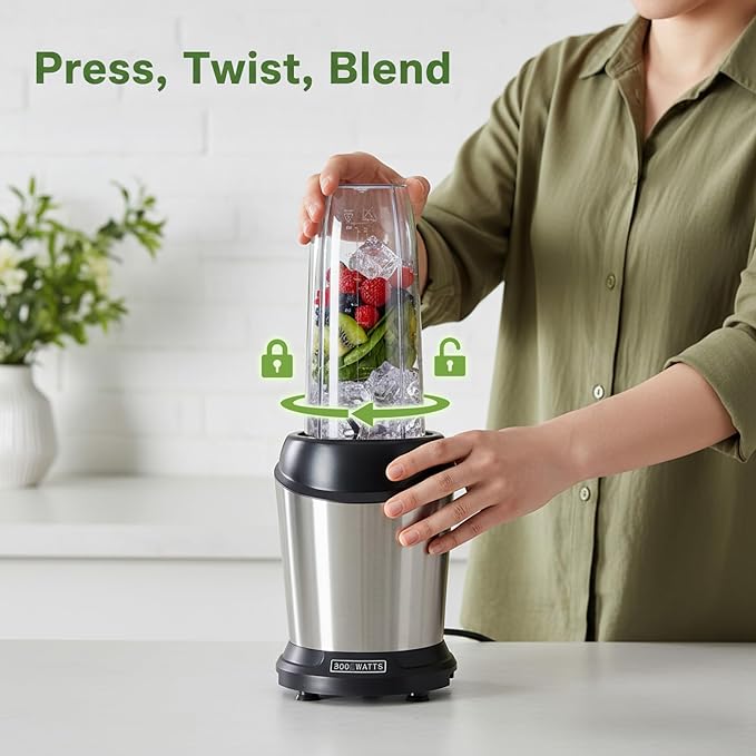 Sweetcrispy Smoothie Blender, Personal Blender Set for Kitchen, Smoothies Maker With BPA-Free Portable Cups For Shakes, Sauces, Juice, Ice Crushing
