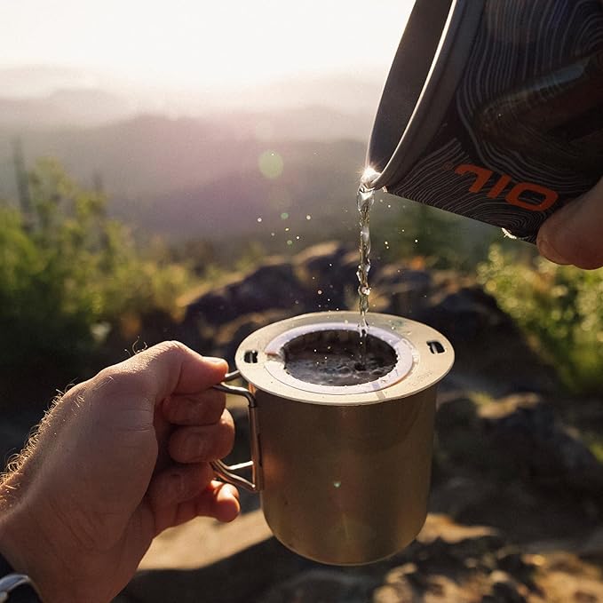 Coulée EcoPour She Devil Coffee, Single Serve Arabic Coffee, Medium Roast, Use for Camping or Traveling, Pre Filled Compostable Filters, Ready to Brew with Hot Water, 10 Pack