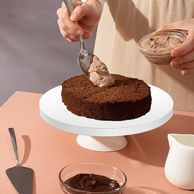 JCD 5pcs Large Cake Boards Drum 14 Inch Round, 1/2" Thick Cake Drums, Cake Decorating Supplies Sturdy Cake Corrugated Cardboard for Multi-Layer Cakes(14inch/5pcs)