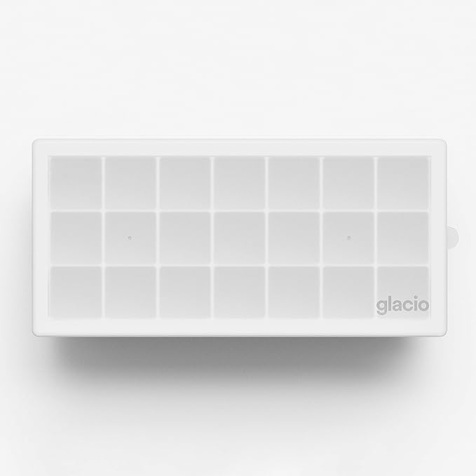 glacio Ice Cube Tray – Small Silicone Molds with Lids, BPA-Free and Flexible for Cocktails and Beverages – Set of 2