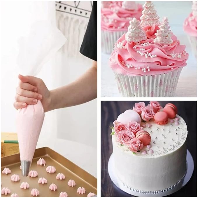 Large Pastry Bags Disposable, 100 Pcs 24 Inch Thickened Strong Decorating Bags for Frosting, Royal Icing, Professional Cake Supplies for Baking and Decorating
