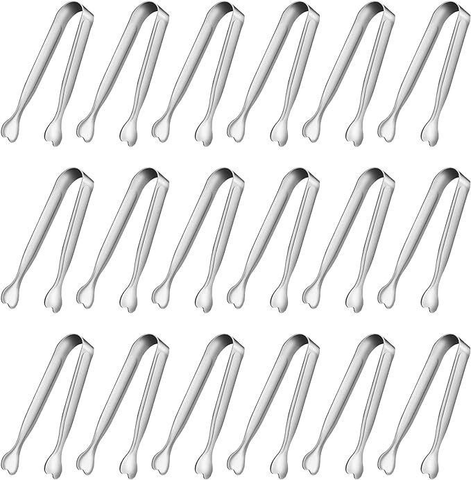 Mini Serving Tongs, Anytrp 18-Packs Stainless Steel Sugar Tongs, 4.3inch Ice Tongs Kitchen Appetizers Tongs for Coffee Bar, Tea Party, Desserts Party, Sugar and Ice Bucket