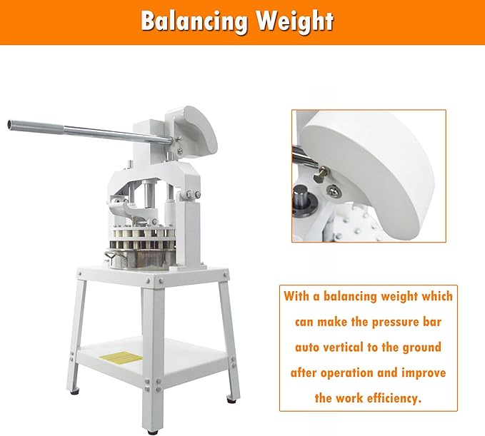 INTSUPERMAI Dough Divider Cutter Machine 1.27oz-6.77oz Dough Divider and Rounder Machine 30PCS Manual Dough Quantitative Partition Machine