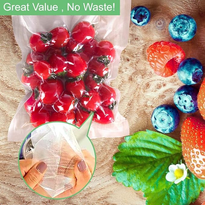O2frepak 100 Pint 6" x 10" Vacuum Sealer Bags with BPA Free and Puncture Prevention,Vacuum Seal Freezer Bags,Great for Sous Vide Vaccume Sealer PreCut Bags