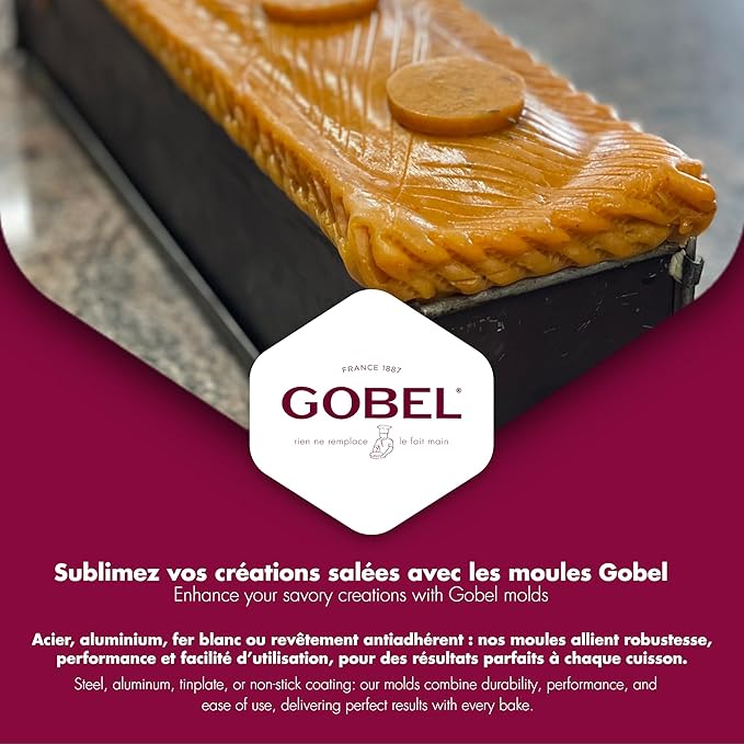 GOBEL - Non-Stick Springform Pâté and Long Loaf Pan - Removable Bottom - 13 7/8" x 3 1/8" x 3 1/8" - Made in France