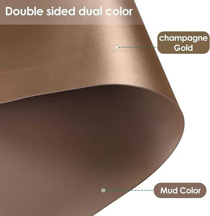 Table Pads for Dining Room Table for Dining Room Table - Can Be Used On Both Sides Waterproof and Easy to Clean Good Flatness Used for Dining Table(Mud Color+Champagne Gold 46x72)
