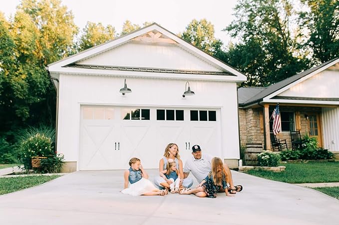 Steel Lighting Co. Gardena Barn Light | Outdoor Wall Mounted | 16" Dome | 23" Gooseneck | Farmhouse Light Made in America | Red Exterior/White Interior