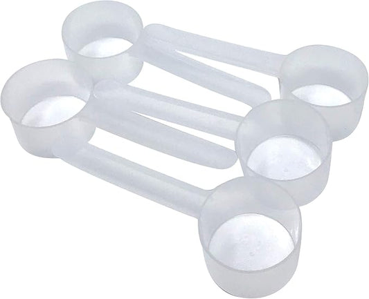 2 Tablespoon (1/8 Cup | 1 Oz. | 6 Teaspoon | 29.6 mL) Long Handle Scoop for Measuring Coffee, Pet Food, Grains, Protein, Spices and Other Dry Goods (Pack of 5)