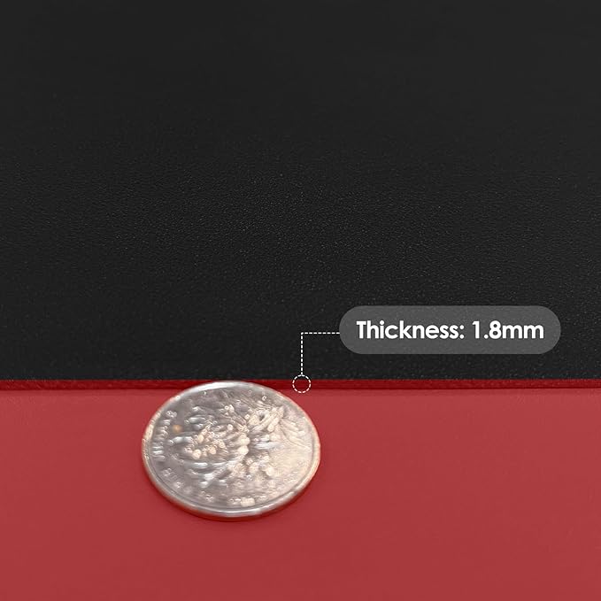 Leather Desk Mat,1.8mm Thick,12x66 Inch Desk Cover,Desk Protector Mat,Dresser Cover Top,Vanity Protector Mat,Vanity Cover,Vanity Cover Top Protector(Black+Wine Red,12×66)