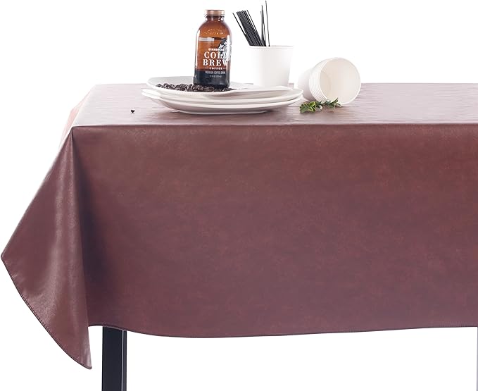 Yourtablecloth Heavy Duty Vinyl Rectangle or Square Tablecloth – 6 Gauge Heavy Duty Tablecloth – Flannel Backed – Wipeable Tablecloth with Vivid Colors & Many Sizes 52 x 70 Purple