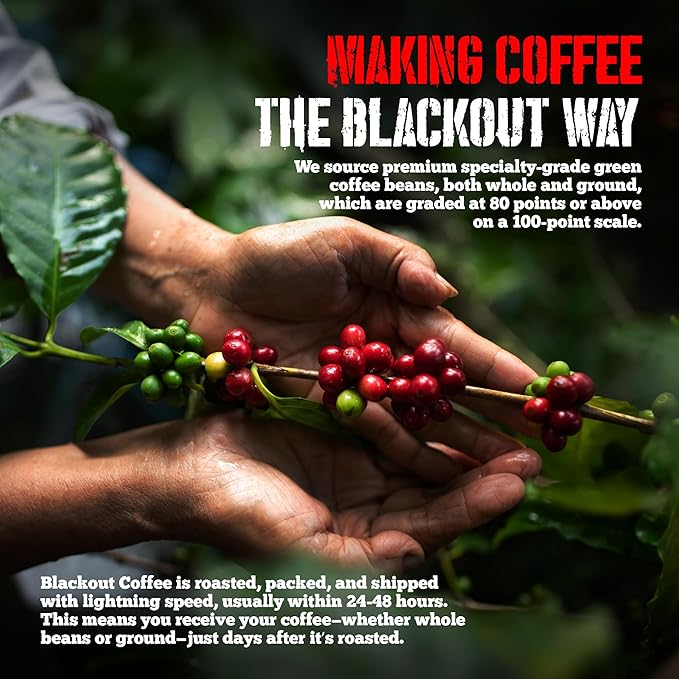 Blackout Coffee French Vanilla Flavored Ground Coffee – Smooth Taste, Guilt-Free Indulgence – Freshly Roasted 12oz Pouch, American Made