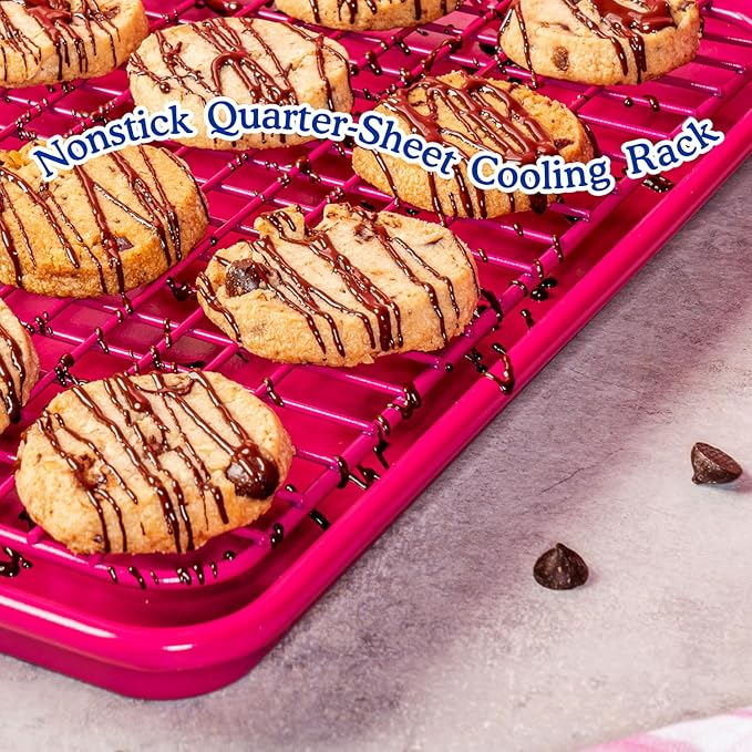 Great Jones Little Sheet Pan & Little Chill Rack Set (Blueberry) | 13.5 x 9.5 Heavy-Duty Nonstick Pan & Cooling Rack | Baking Tray & Wire Rack for Cooking, Baking, Roasting | Oven & Dishwasher Safe
