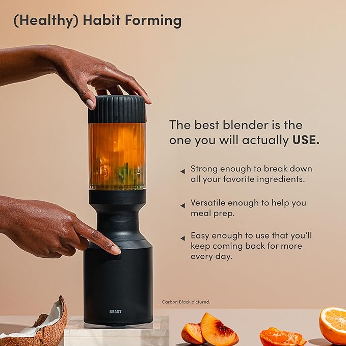 Beast Mighty 850 | Premium Compact Personal Blender | Smoothies, Shakes, Dressings, Sauces, Desserts, Dips | Blends Ice and Frozen Fruit | Includes Extra Lids and Straws | 850W (Lilac)