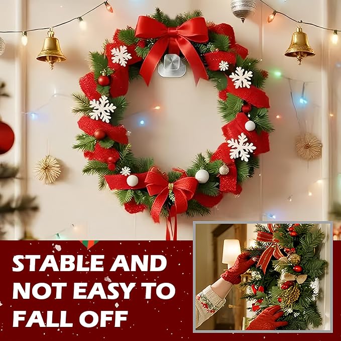 Suction Cup Hooks for Wreaths on Glass, 2026 Upgrade No Drill Towel Hooks Stainless Steel Waterproof Suction Cup Hooks, Wreath Hanger for Front Door for Kitchen, Bedroom (4, Gold)