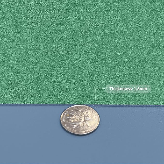 Leather Table Cover,1.8mm Thick,24x48 Inch Desk Cover,Large Desk Mat,Table Protector,Table Cover Protector,Coffee Table Protector,Table Protector Mat(Grayish Blue+Dark Green,24x48)