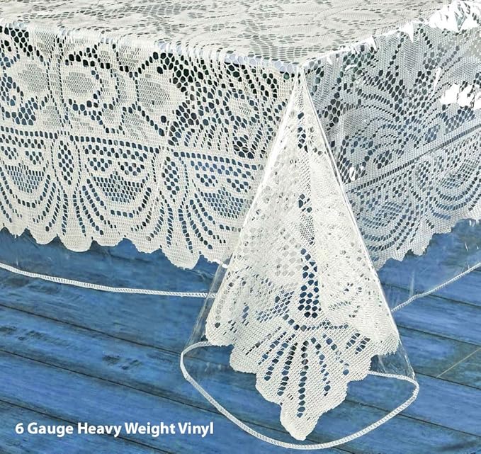 Home Bargains Plus Hotel Quality Crystal Clear Vinyl Tablecloth Protector, 6 Gauge Heavy Duty Thick Vinyl Super Clear Tablecloth Cover, 60" x 102" Oblong/Rectangular