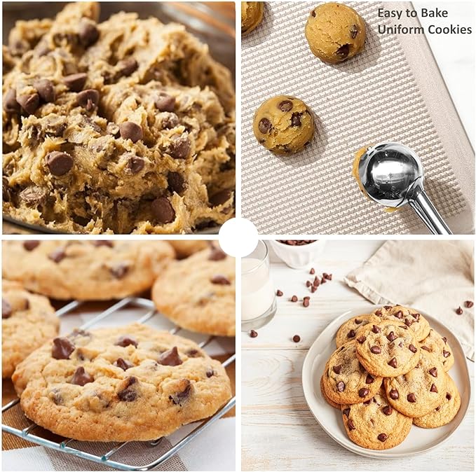 Ice Cream Scoop, Cookie Scoop, 3 Tbsp/ 45 ml/ 1.5 oz Cookie Scoops for Baking, 18/8 Stainless Steel Cookie Scooper for Baking, Ice Cream Scooper with Trigger Release, Cookie Dough Scoop (Mint)