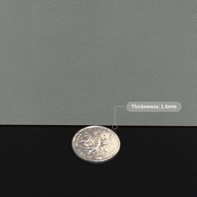 Leather Table Cover,1.8mm Thick,12x72 Inch Desk Cover,Dresser Cover Top,Dresser Protector Top,Dresser Cover,End Table Cover.(Black+Gray,12x72)