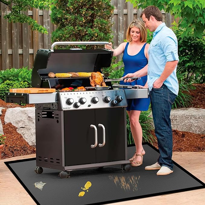 42 X 30 inches Hearth Rugs for Fireplaces Fire Resistant / Gas Grill Splatter Mat Fireproof Waterproof Oil-Proof, Fireproof Mat Heat Resistant BBQ Floor Mat Protect Mat Floor Protective Rug Reusable