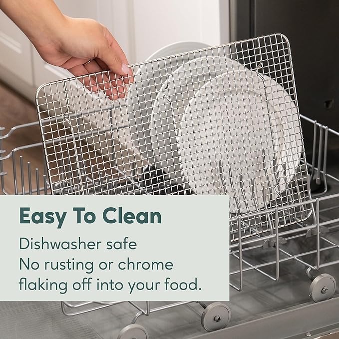 Ultra Cuisine Heavy Duty Cooling Rack for Cooking and Baking - Professional Grade Premium100% Stainless Steel Baking Rack & Wire Cooling Mesh for Roasting & Grilling - Dishwasher Safe - 11.5" x 16.5"