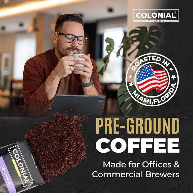 Colonial Coffee 12 Count Single Pot Coffee Packets – Assorted Variety Pack, Medium & Dark Roast Blends | Pre-Measured Frac Packs for 12 Cup Maker | Bulk Ground Gourmet Coffee for Home & Office