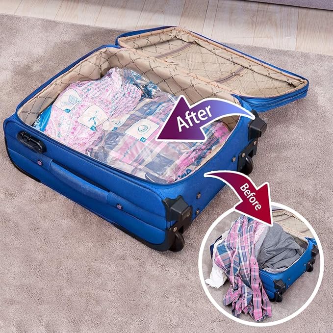 Vacuum Storage Bags 6XXL, Space Saver Sealer Bags, Airtight Compression Bags for Clothes, Pillows, Comforters, Blankets, Bedding
