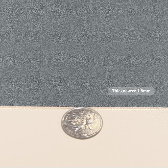 Leather Table Pad,1.8mm Thick,40x78 Inch,Table Pads for Dining Room Table Rectangular,Table Protector for Dining Room Table,Dining Table Cover Protector(Off White+Light Gray,40x78)