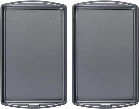 GoodCook Everday Nonstick Carbon Steel 17 x 11-Inch Baking Sheet Set, 2 Pack – Medium Sized Carbon Steel Cooking Pans, Bakeware Set, Cookie Sheets for Baking, Oven Pan Set