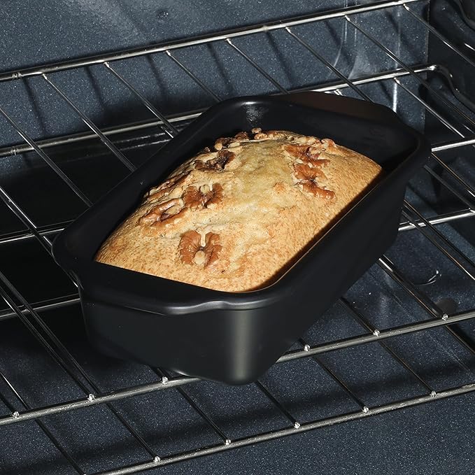 Oster Teston 9 Inch x 5 Inch Nonstick Carbon Steel Loaf Pan - Matte Black
