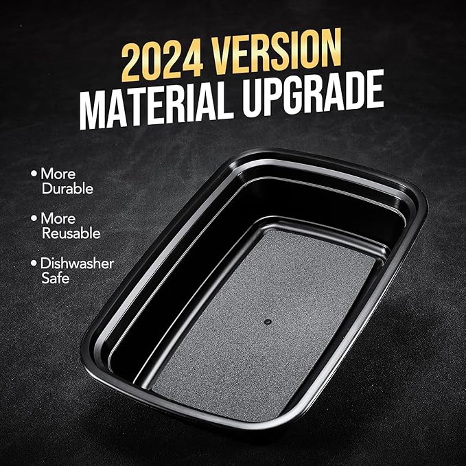 100-Piece (50-Pack) 16 OZ Meal Prep Containers Reusable with Lids, Sturdy Leakproof & Food Safe, Microwave, Freezer, Dishwasher Safe To Go Food Containers, Plastic Take Out Containers, Black