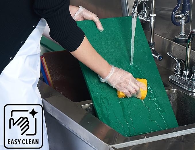 CURTA 2 Pack Green Cutting Boards for Kitchen, 20" x 14" x 0.5" Coded Plastic Commercial Chopping Board with Anti Slip Surface Dishwasher Safe