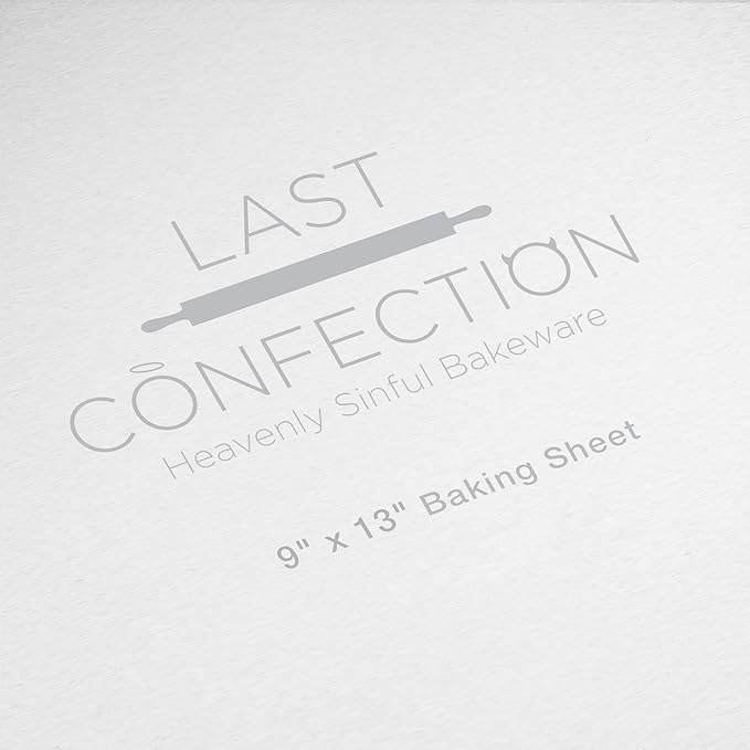 Last Confection 6 Cookie Baking Sheets 9" x 13" - Small Rimmed Aluminum Jelly Roll Trays - Quarter Sheet Pans