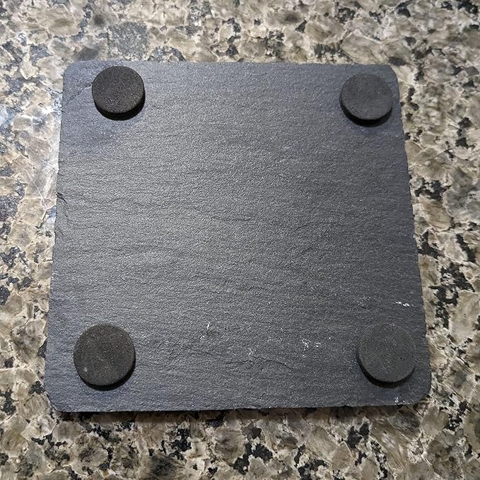Rev Up Your Ride: V-Twin Engine Coasters for Bikers - Square Slate - Set of 5