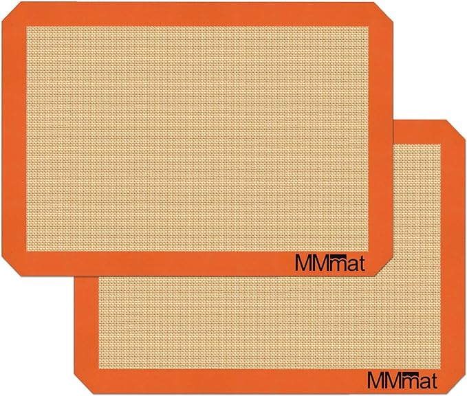 Silicone Baking Mat - Best German Silicone - Non Slip Silicone Baking Sheet, Non Stick Reusable Silicone Mats for Baking, Oven Liner, Counter Mat - Half Sheet Baking Mat, Set of 2