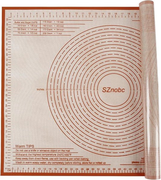 Silicone Pastry Mat 34''By 26'' Nonstick Baking Mats Extra Large Counter Mat for Dough Rolling, Pastry, Pie Crust, Fondant, Cookies, Bread, Pasta, Pizza Mat
