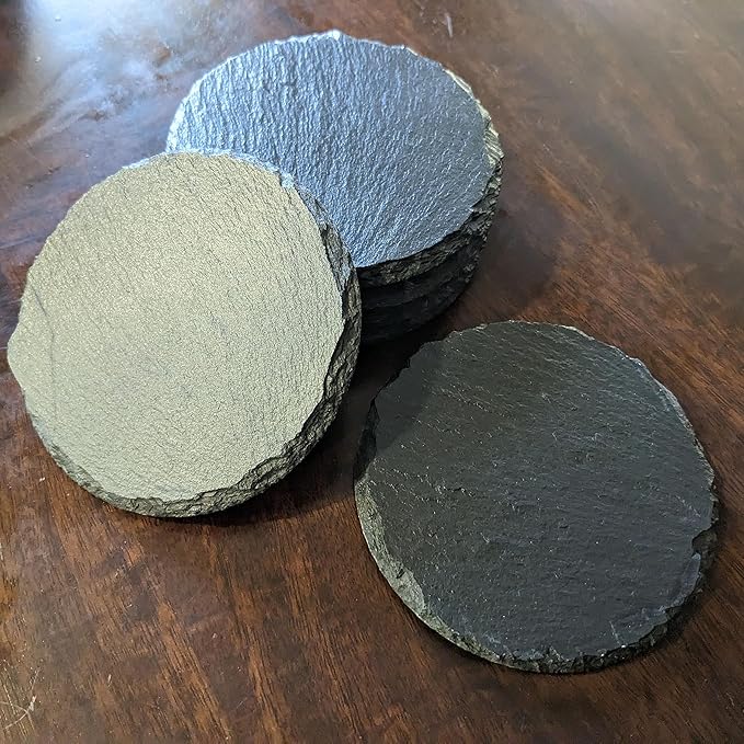 Ride The Fire: Flaming Chopper Motorcycle Coasters - Round Slate - Set of 6
